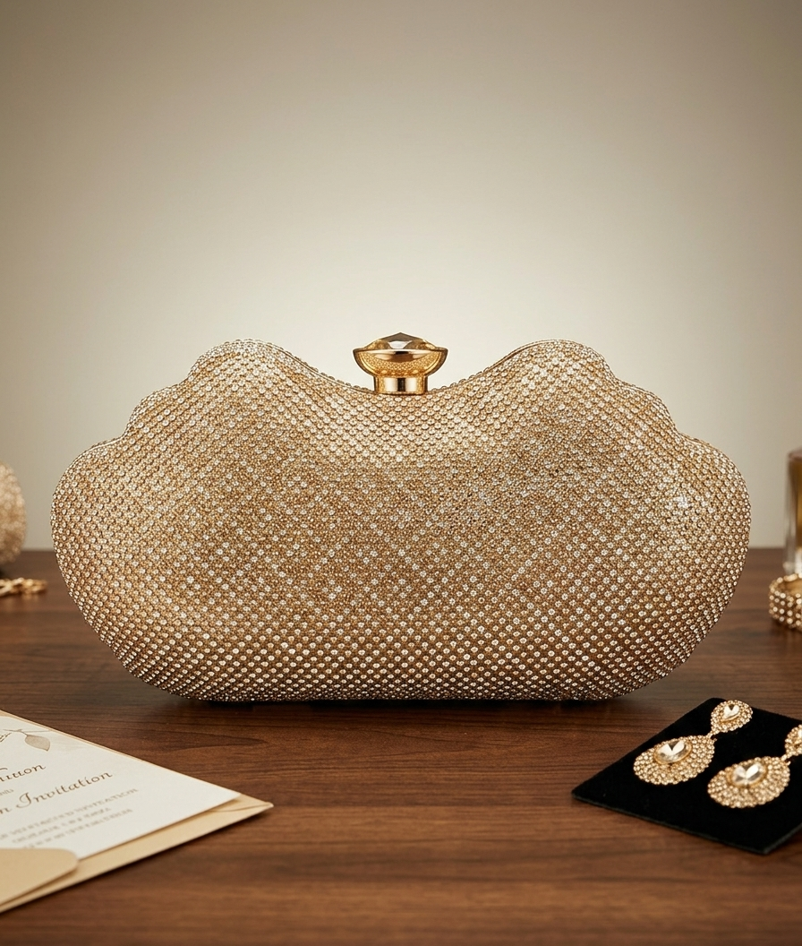 Golden clutch bag