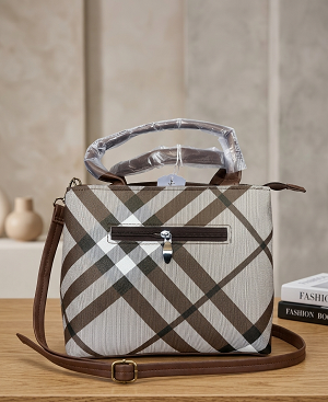 Brown block handheld bag