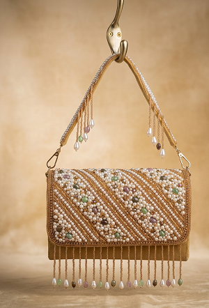 Beaded clutch bag