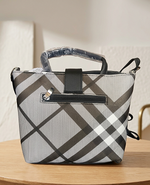 Black block handheld bag