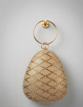 golden Oval clutch bag