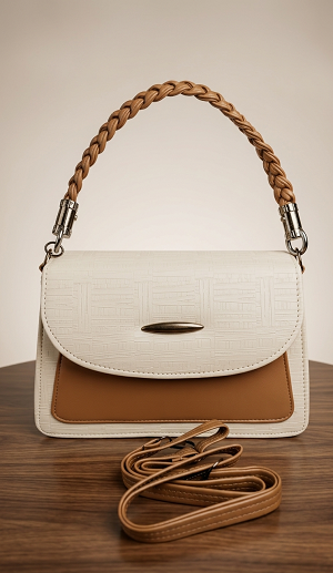Cream sling bag