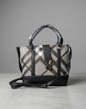 Black block handheld bag