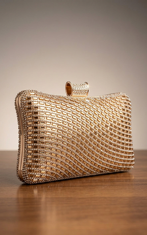 Rose golden clutch bag