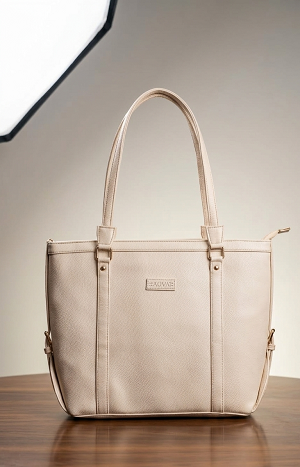 Cream side strap shoulder bag