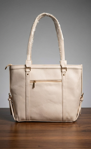 Cream side strap shoulder bag